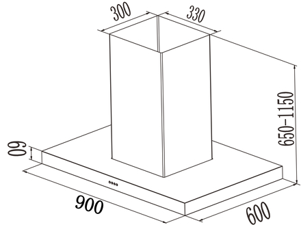 VHIA90AS Maßzeichnung