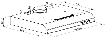 VHUE60DX Maßzeichnung
