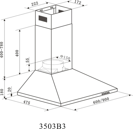VHK60BX Maßzeichnung