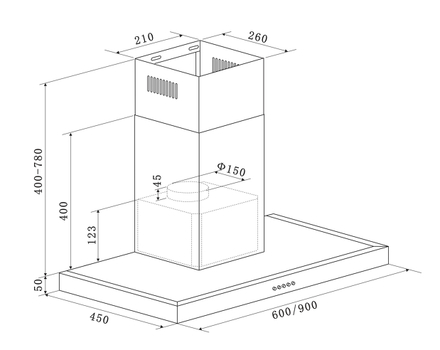 VHT90CX Maßzeichnung