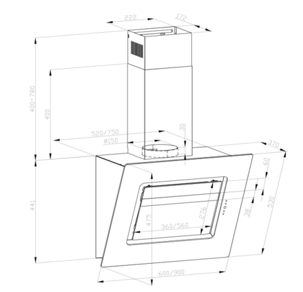 VHD90ASX Maßzeichnung